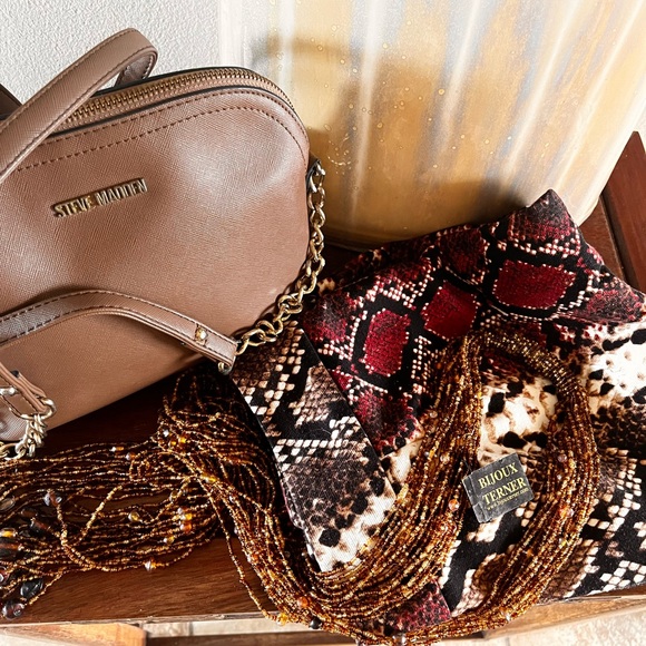 NWT  Bijoux Terner brown gold beads wrap necklace - Picture 7 of 7